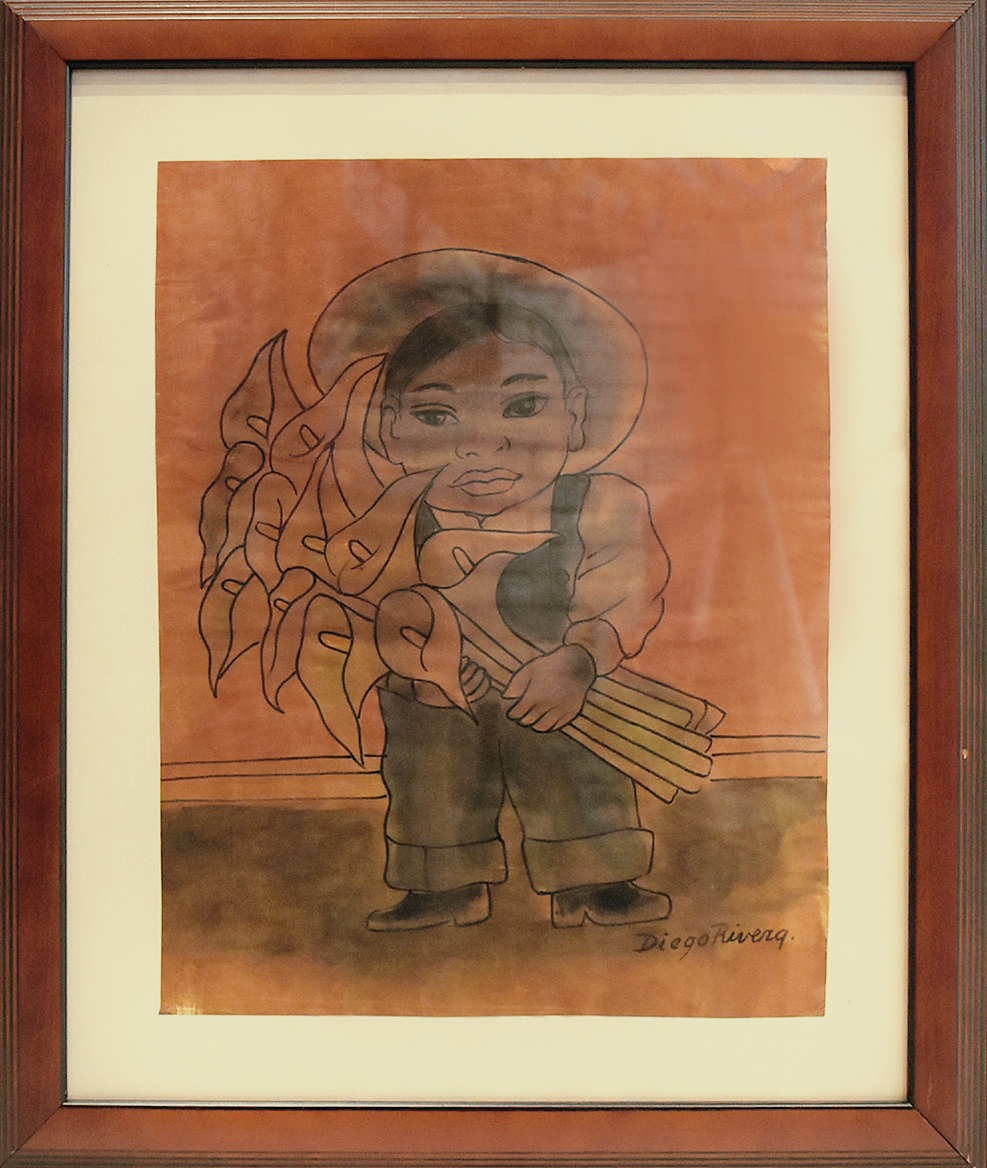 Boy with calla lilies